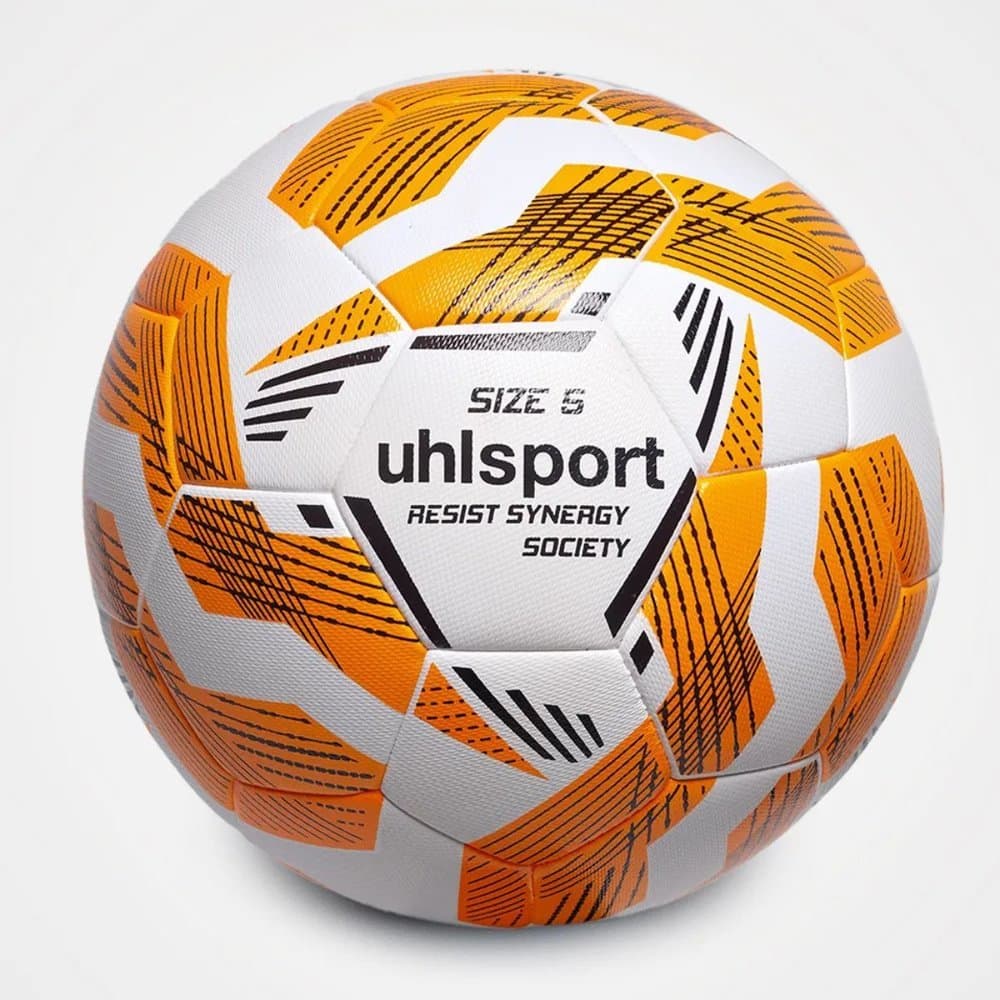 Bola Uhlsport Resist Society Laranja/Preto – Futebol Society, Resistente, Ótimo Controle e Durabilidade