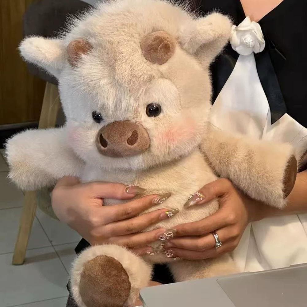 Brinquedo de pelúcia de vaca Running Highland, macio e fofo, Ideal para presentes de aniversário infantil e presentes de