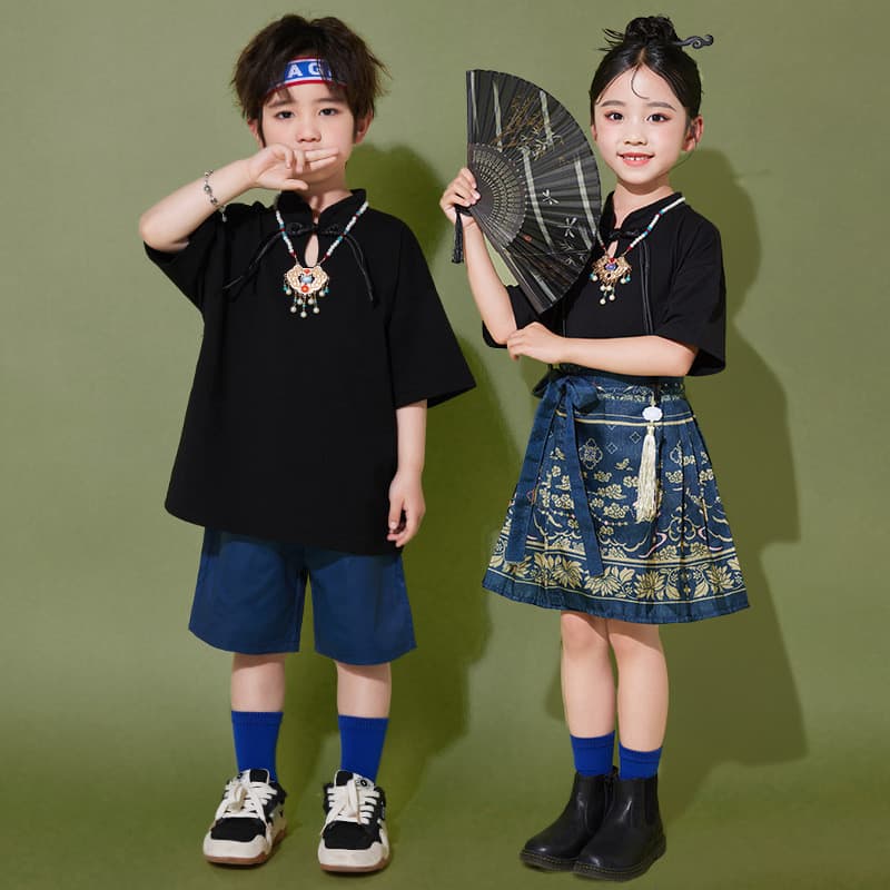 Traje de desempenho do dia chinês das crianças masculino Tang terno Hanfu jardim de infância bebê palco desempenho menin