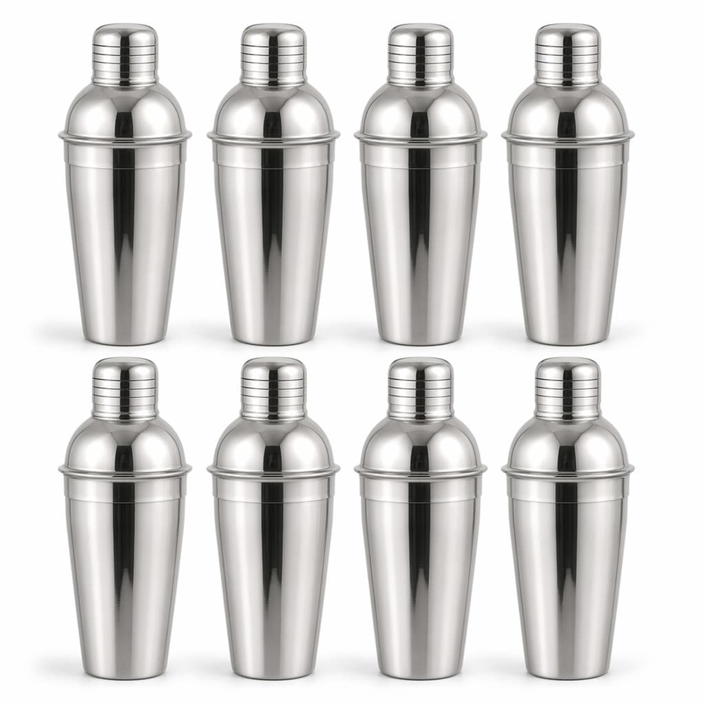Kit 8 Coqueteleiras Inox Para Drinks Bartender Restaurante Pub Hamburgueria Buffet Eventos