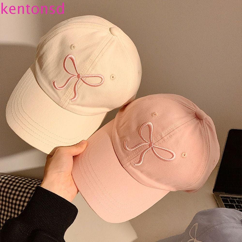 Boné De Beisebol KENTONSD Bowknot , Chapéu Bordado Com Laço Estilo Coreano Doce , Feminino Ajustável De Algodão Y2k