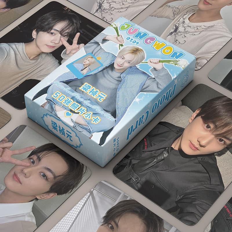 DYH 50pcs/box ENHYPEN JUNGWON Cartões Laser Fotográficos LOMO Postais KPOP Álbum