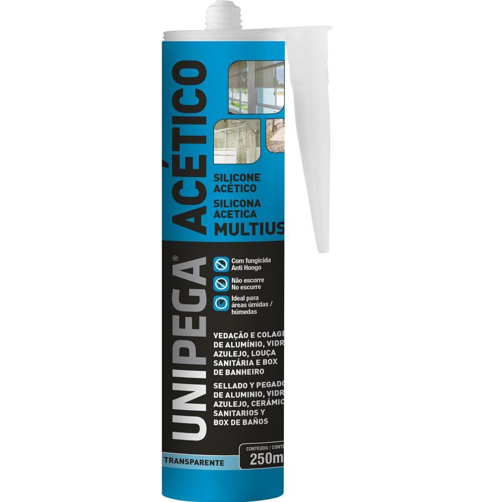 Silicone Acético Unipega Incolor 250ml / 240g