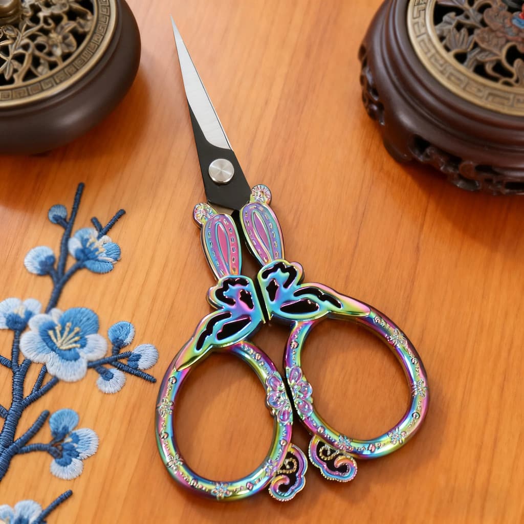 Tesouras Vintage para Tecido, Corte de Fio e Bordado, Ferramenta para Artesanato e Costura