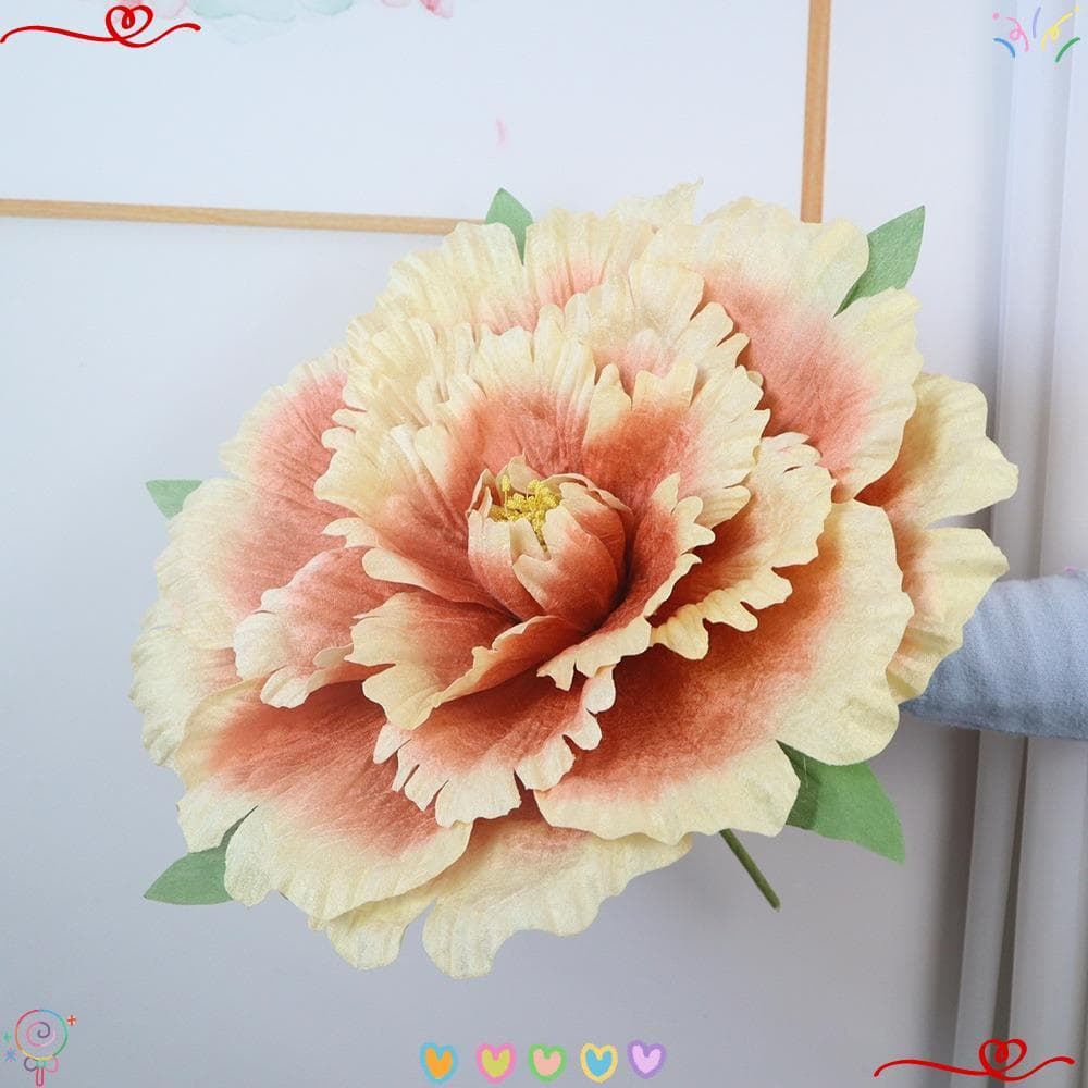Carta PE Peônia Artificial , Flor De Simulação Ao Ar Livre De 50cm , Flores Falsas Gigantes De Seda , Adereços De Show D