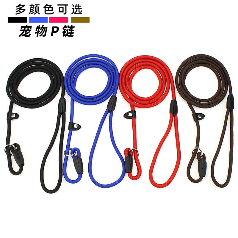 Coleira de Nylon para cães, resistente a tração, treinamento para cães de estimação, corrente P, coleira para caminhada,