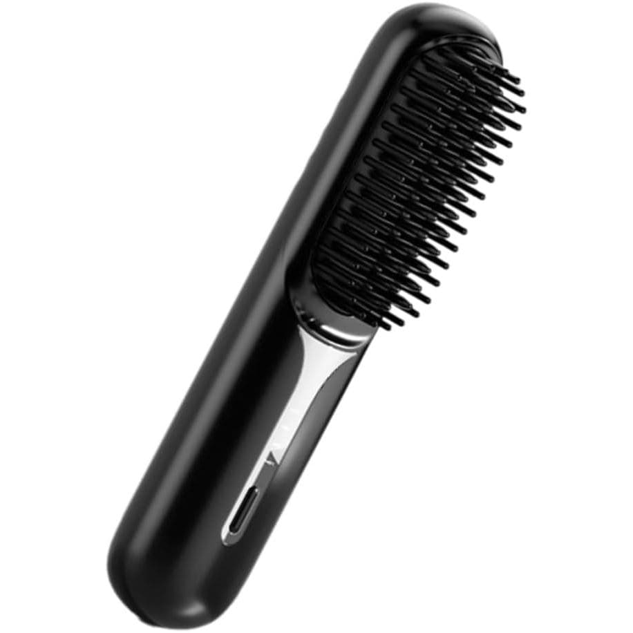 Escova portátil para alisar cabelo, tecnologia de aquecimento ajustável para modelagem.
