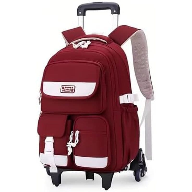 Mochila Rolante MITOWERMI Para Meninas , Com Rodas Infantil , Bolsa Escolar Roxa-6