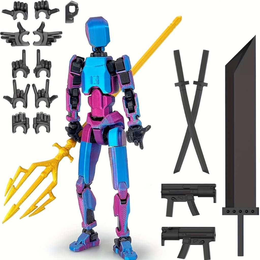 Modelo de robô de impressão 3D Multi-junta móvel montagem boneca sorte 13 brinquedo de deformação
