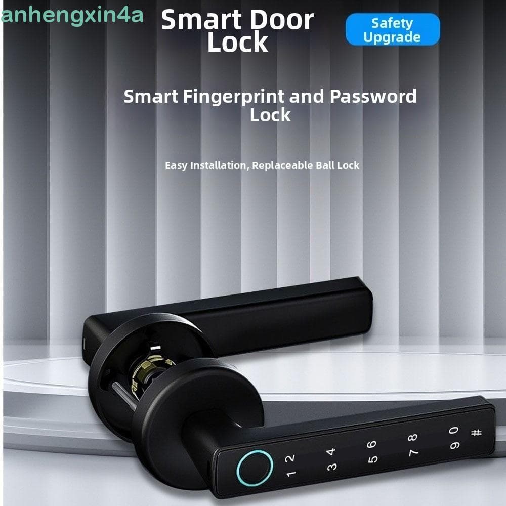 Fechadura Inteligente Com Impressão Digital ANHENGXIN , Maçanetas Digitais Eletrônicas Inteligentes Bluetooth , Senha