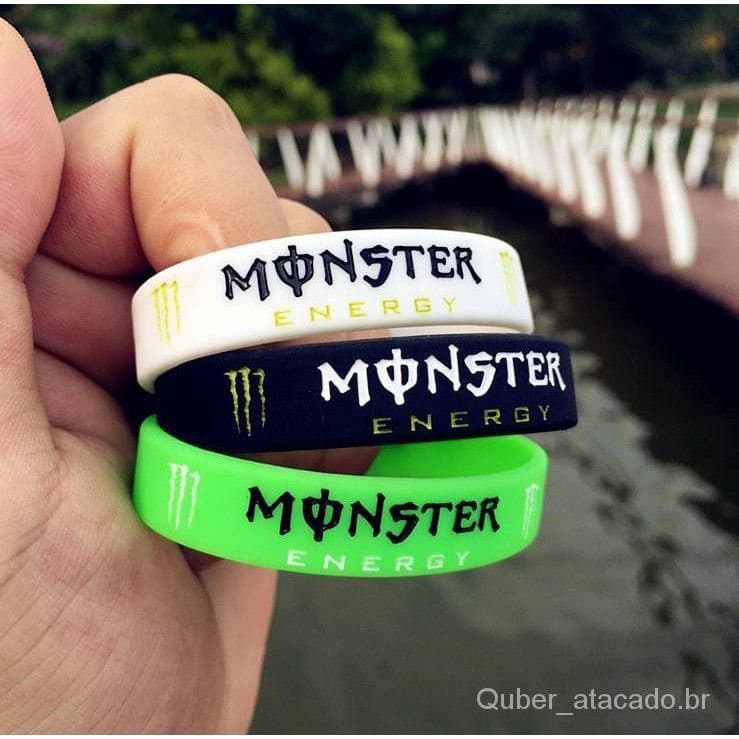 MONSTER Pulseira Esportiva de Silicone Verde Energética para Casal BFAU