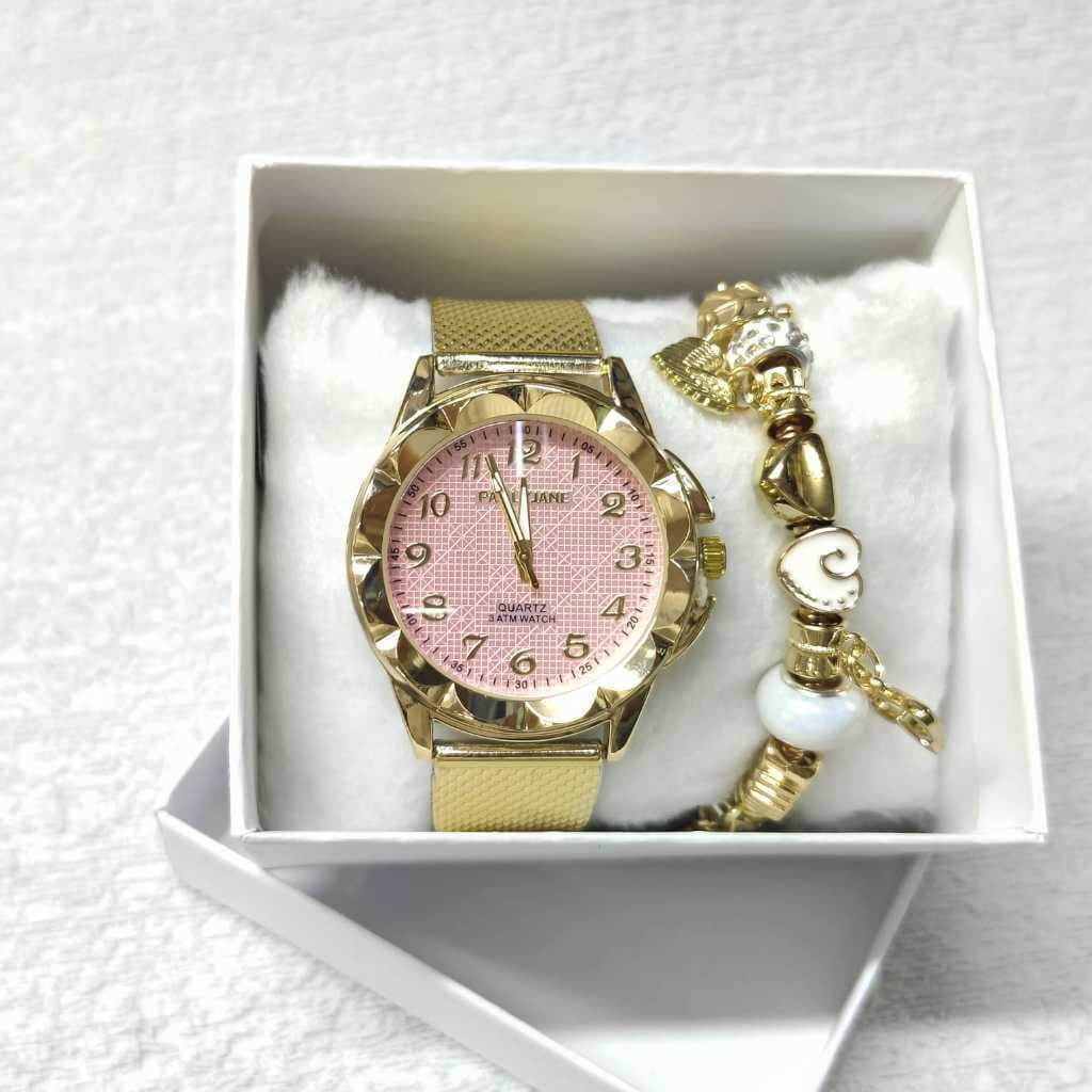 KIT Relógio feminino silicone pallyjane  + pulseira + caixinha