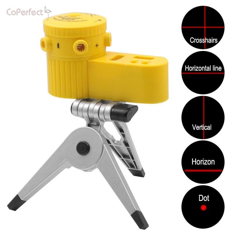 Ferramenta De Nível A Laser 4 Em 1-Régua Rotativa Com Tripé Para Medição Horizontal Vertical