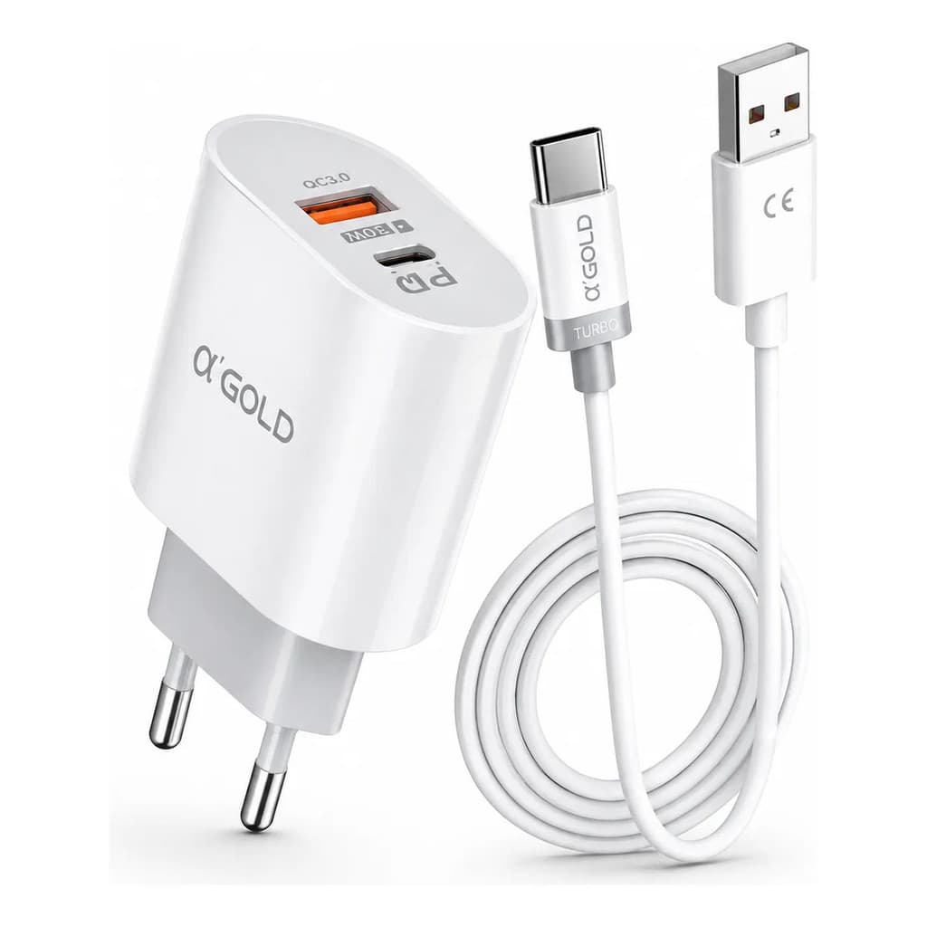Carregador Rápido 40w Tipo C A'gold Com Cabo Usb-c 1m Xaiomi