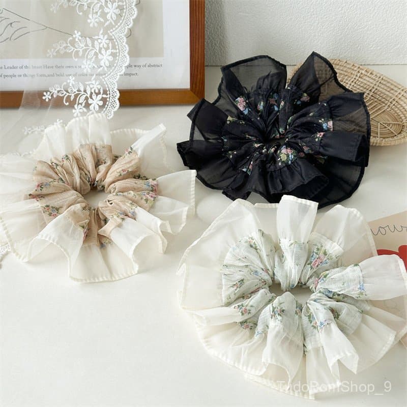 Acessório de cabelo leve, novo estilo coreano, padrão floral, doce e elegante, com um desenho floral ao redor das orelha