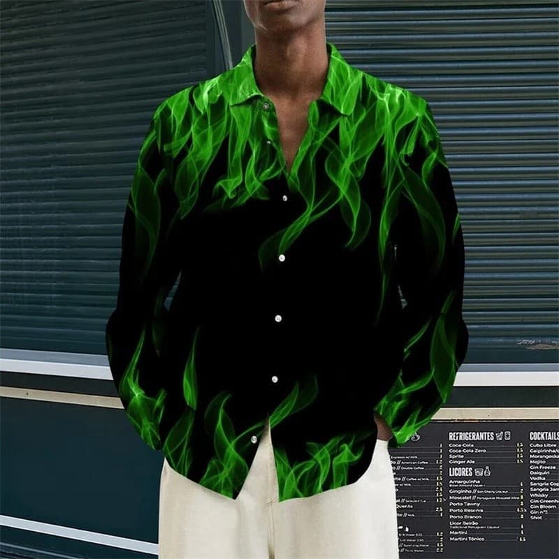 Camisetas casuais unissex com estampa 3D populares na Europa e América, tops de manga longa em tendência de rua no verão