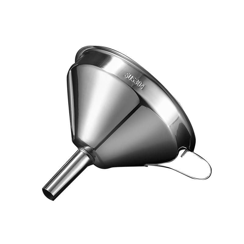 Funil de aço inoxidável óleo de cozinha derramando filtro de vazamento funil líquido grande diâmetro