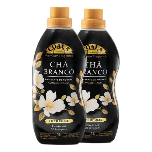 Kit 2 Amaciantes Coala Laundry - Chá Branco 1 litro roupas macias e cheirosas aproveite entrega rápida