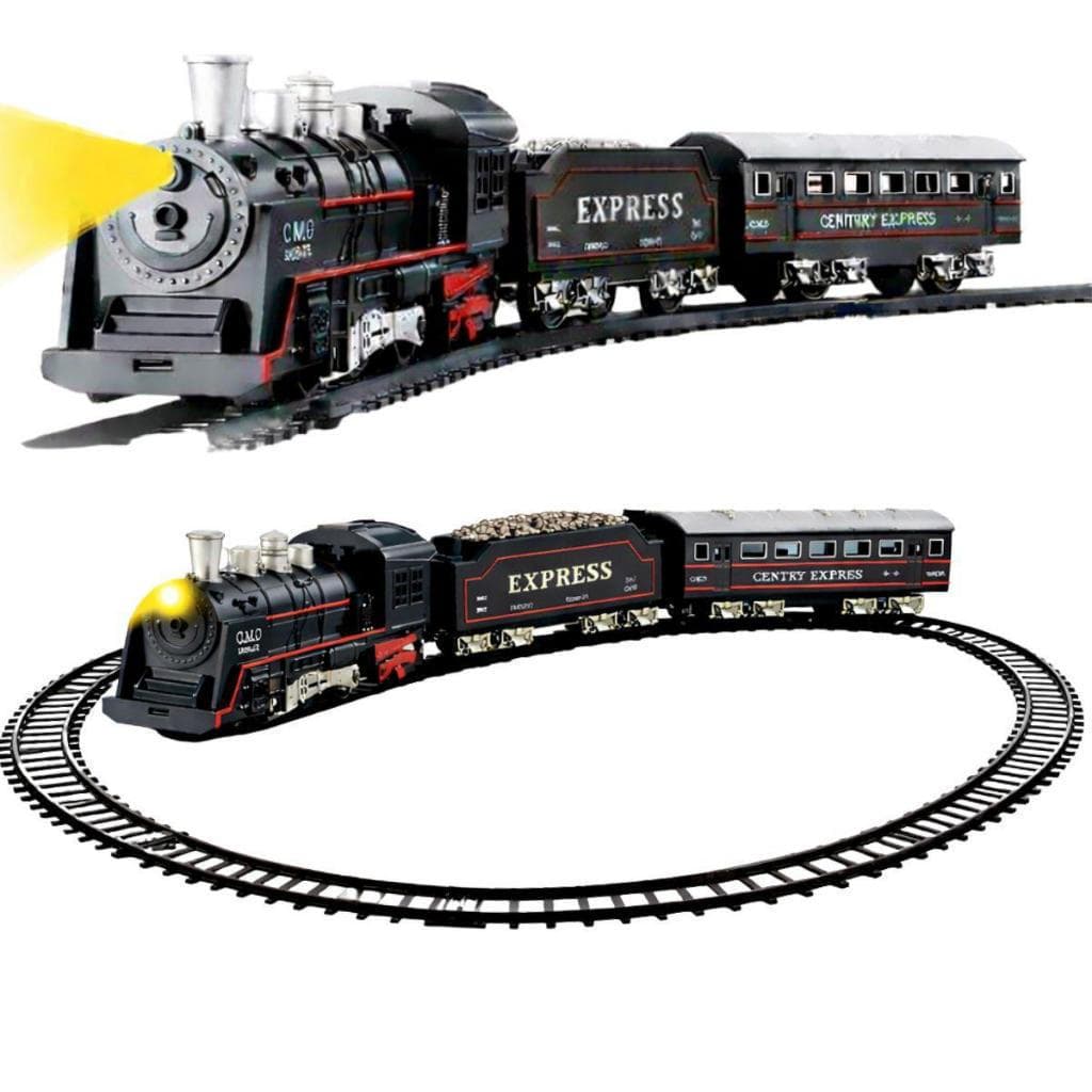 Pista Trem de Brinquedo Locomotiva Ferrorama Trenzinho Elétrico Infantil Com Som e Luz