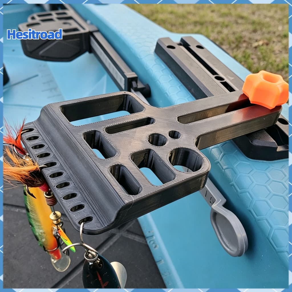 Kayak Fishing Tool Holder for Standard T-track – Lures Hook Pliers Organizer Gear Storage for Boat Accessories Durable