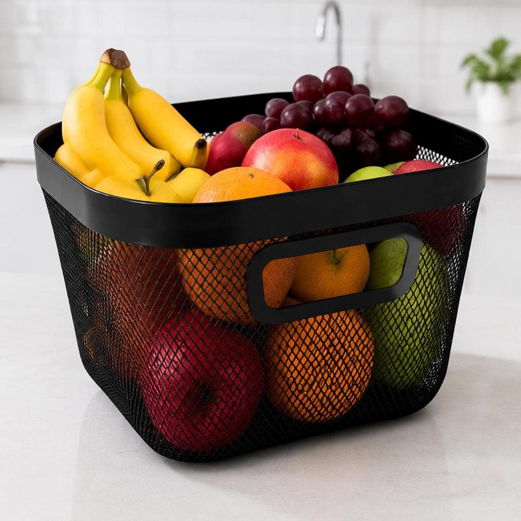 Fruteira de Mesa Cesto Organizador de Frutas Aramado Multiuso Para Casa Cozinha Decoração