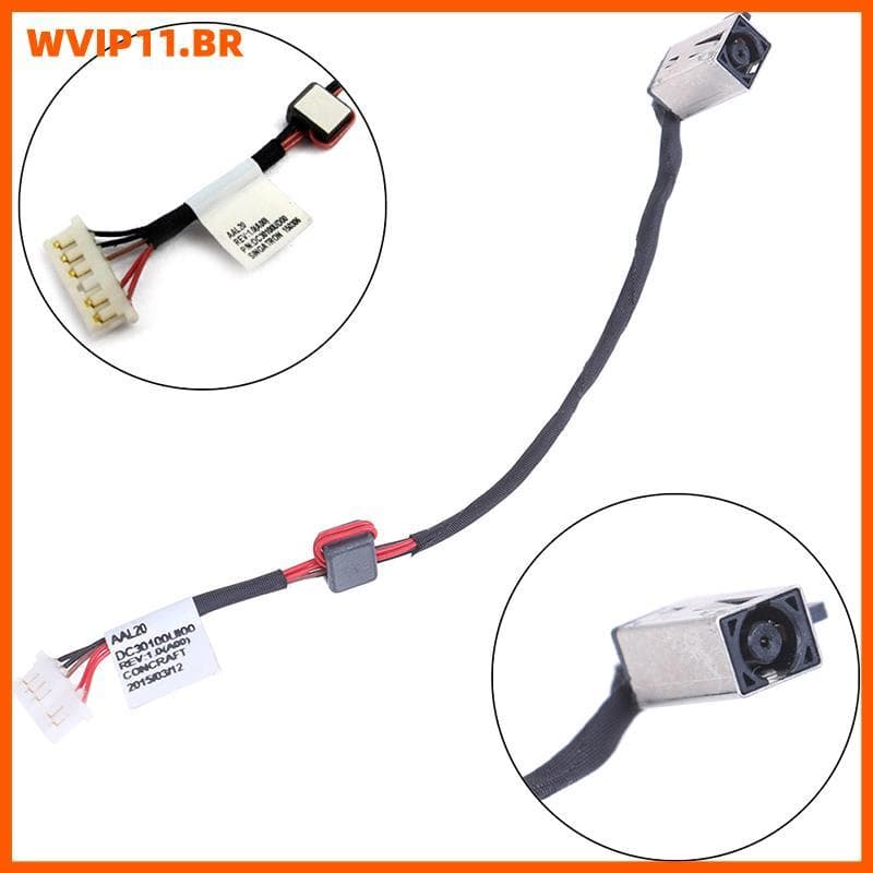 Tomada De Cabo De Alimentação WVIP DC Para inspiron 14-5455 15-5558 KD4T9 DC30100UD00 BR