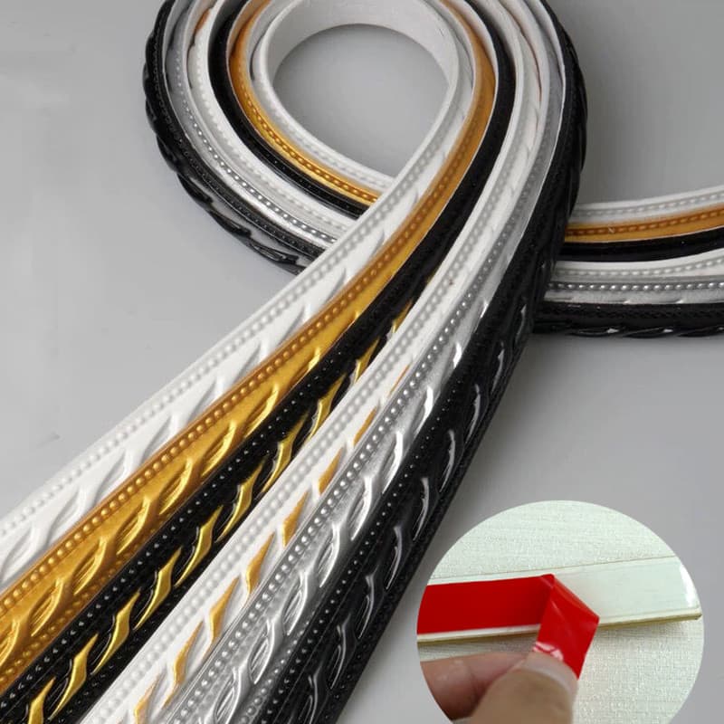 5M 3D Flexível Decoração De Parede Tiras Auto Adesivo Espelho Quadro Afiação Tira Teto Linha Moldagem Fundos TV Guarniçã