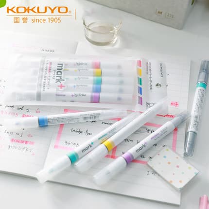 Japão kokuyo kokuyo marca marca marca caneta luz cor iluminador dupla caneta chave caneta