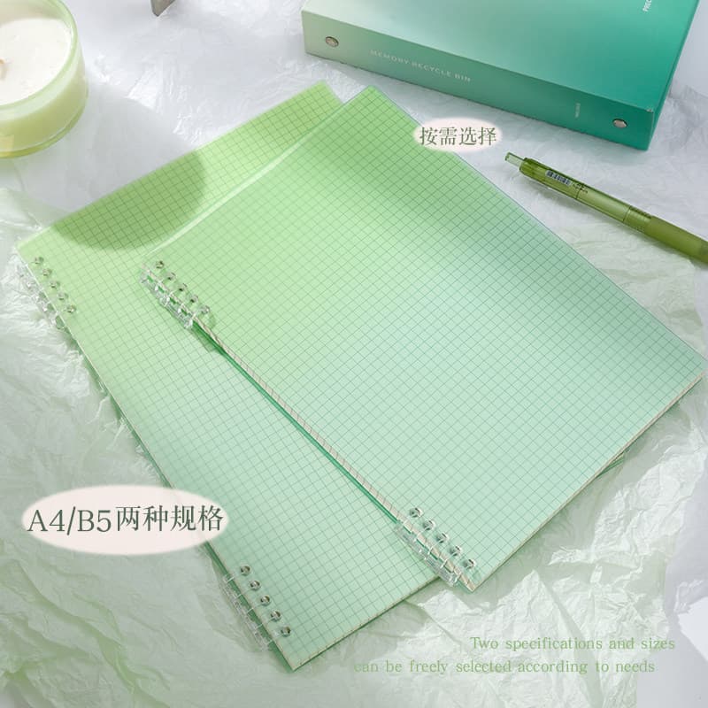 Caderno de folhas soltas sem mão de três anos, segunda classe B5, bobina removível, caderno a4, bloco de notas para estu