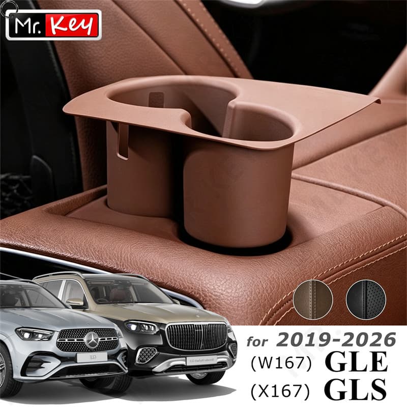 [Mr.Key] Inserção De Suporte De Copo Traseiro De Silicone Para Decoração De Interiores De Tapete Antiderrapante Mercedes