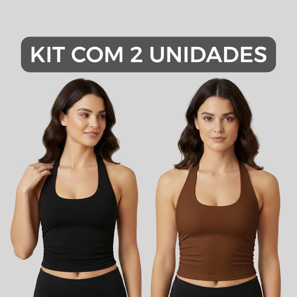 Kit 2 Cropped Feminino Academia Modelagem Anatômica