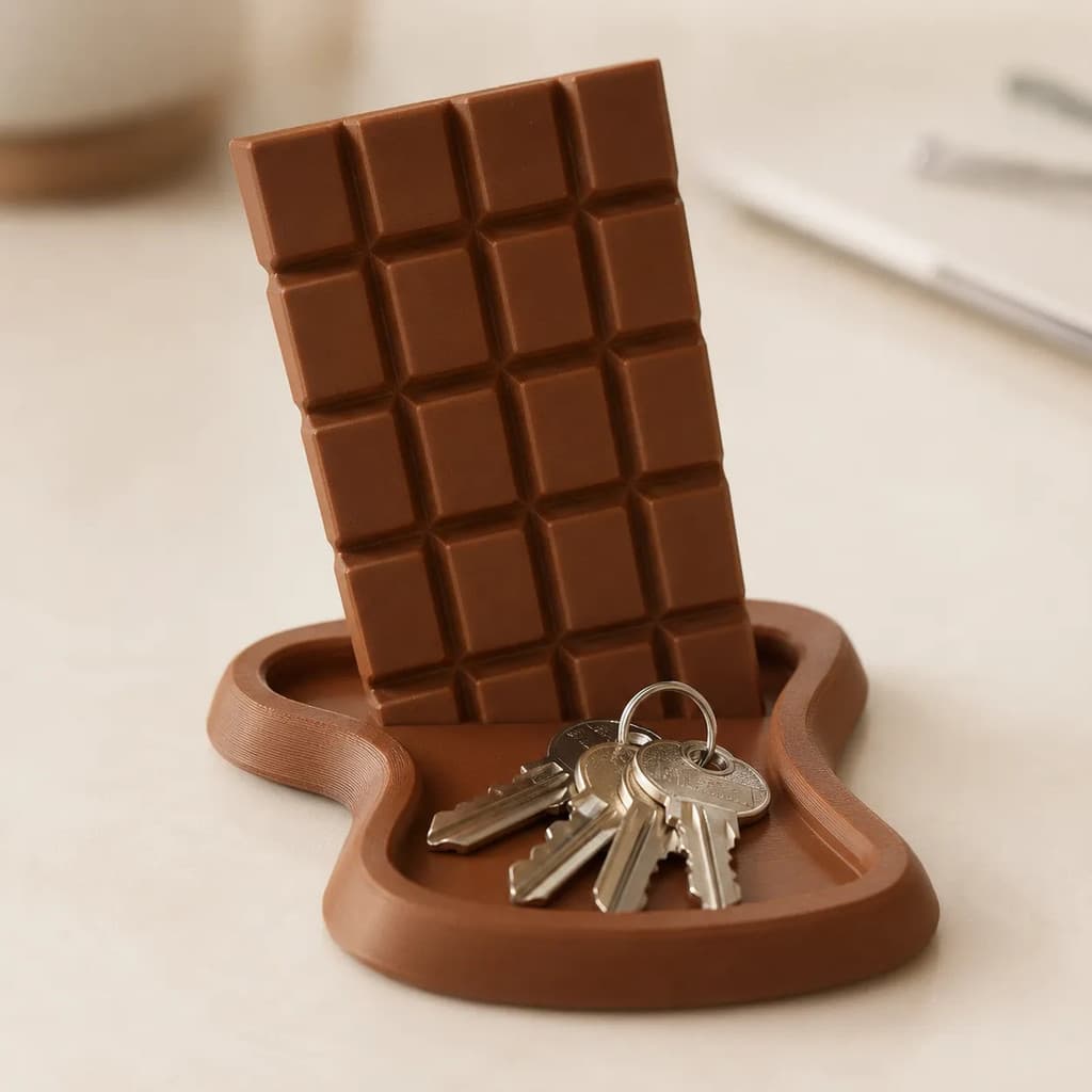 Porta Chaves Barra De Chocolate Decoração Impressão 3d