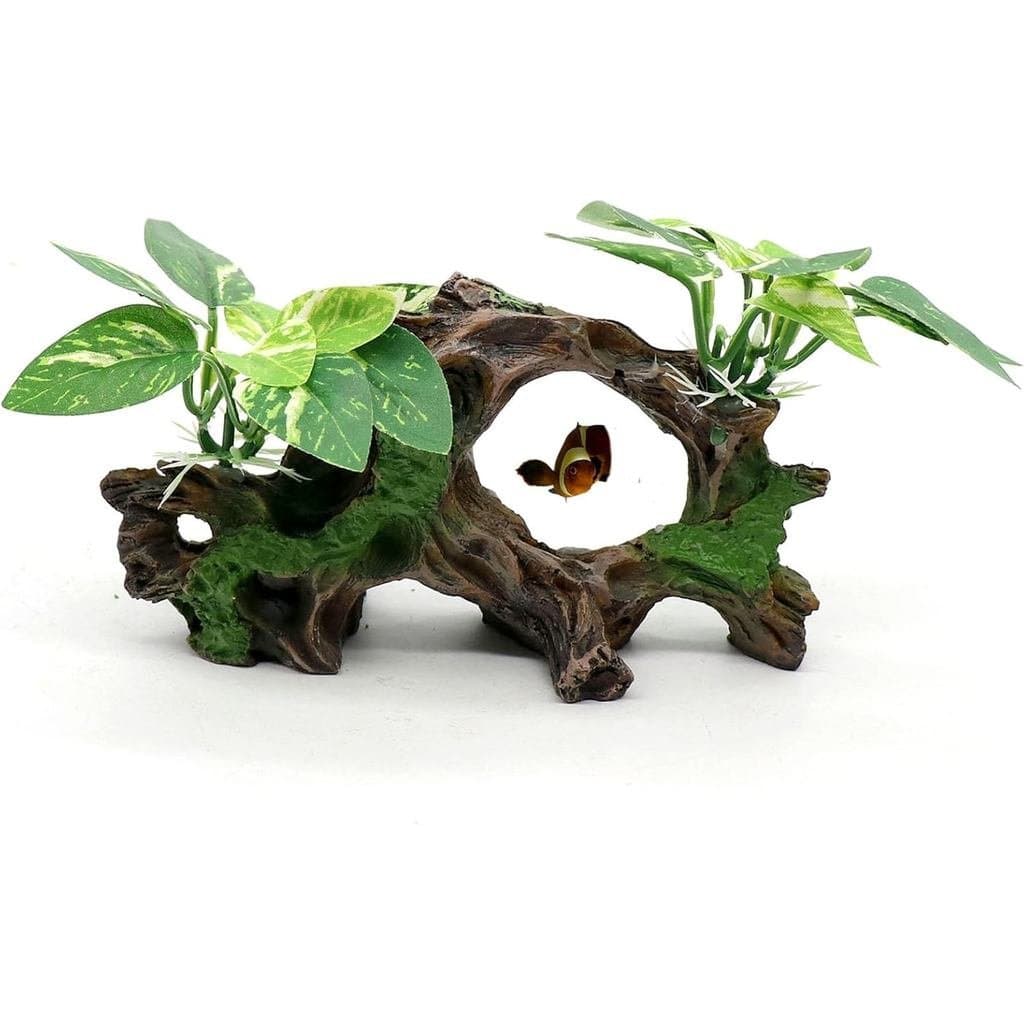 Decorações para Aquários, Madeira Flutuante Artificial, Caverna Decorativa para Aquário, Ornamentos, Plantas de Seda par