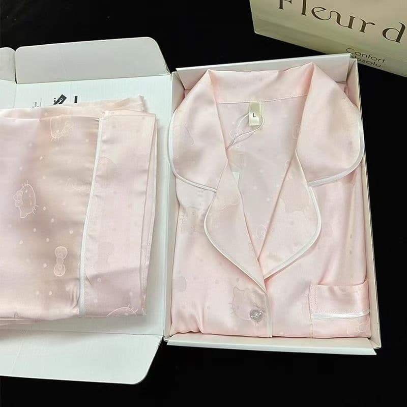 2026 pijamas de seda falsa femininos novos pijamas femininos podem usar fora do conjunto de Homewear feminino