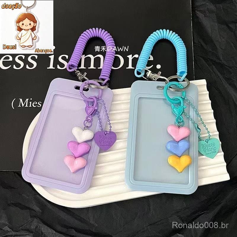 Bonito Porta Cartões Fotográficos Chaveiro Fofos Chaves Kpop Star Wave Photocard Chaveiro Transparente