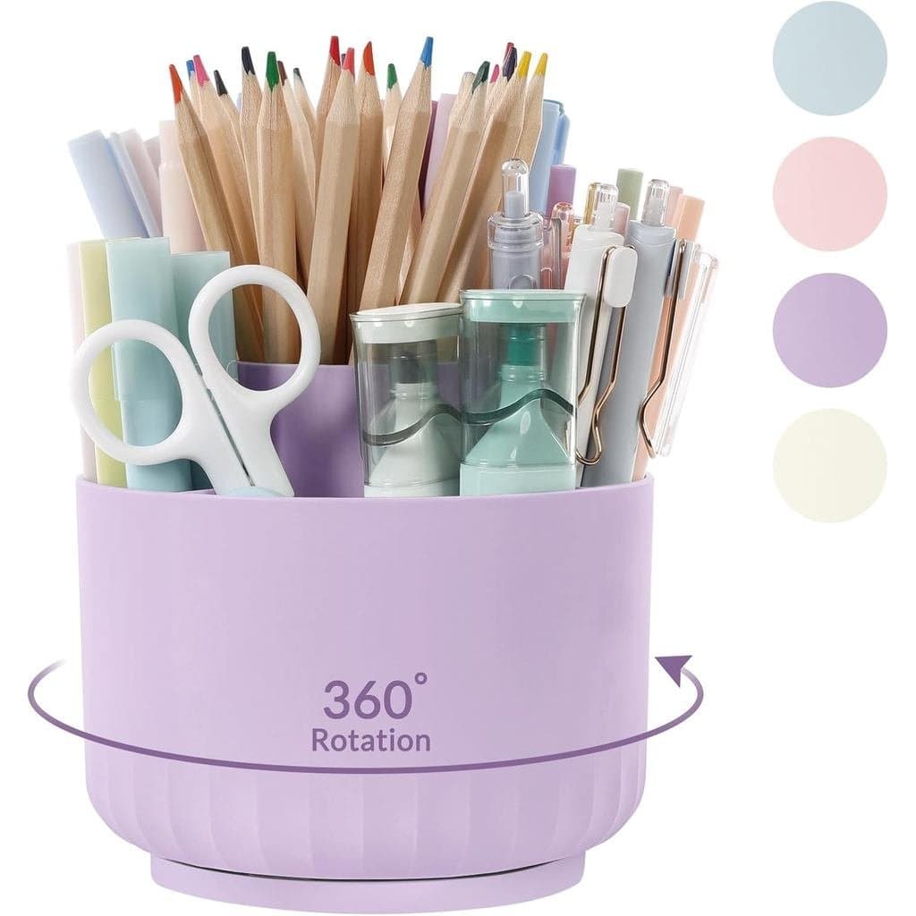 Organizador de Mesa Giratório 360 Graus SKYDUE, Suporte para Lápis e Canetas de Dupla Função para Mesa, Organizador de C