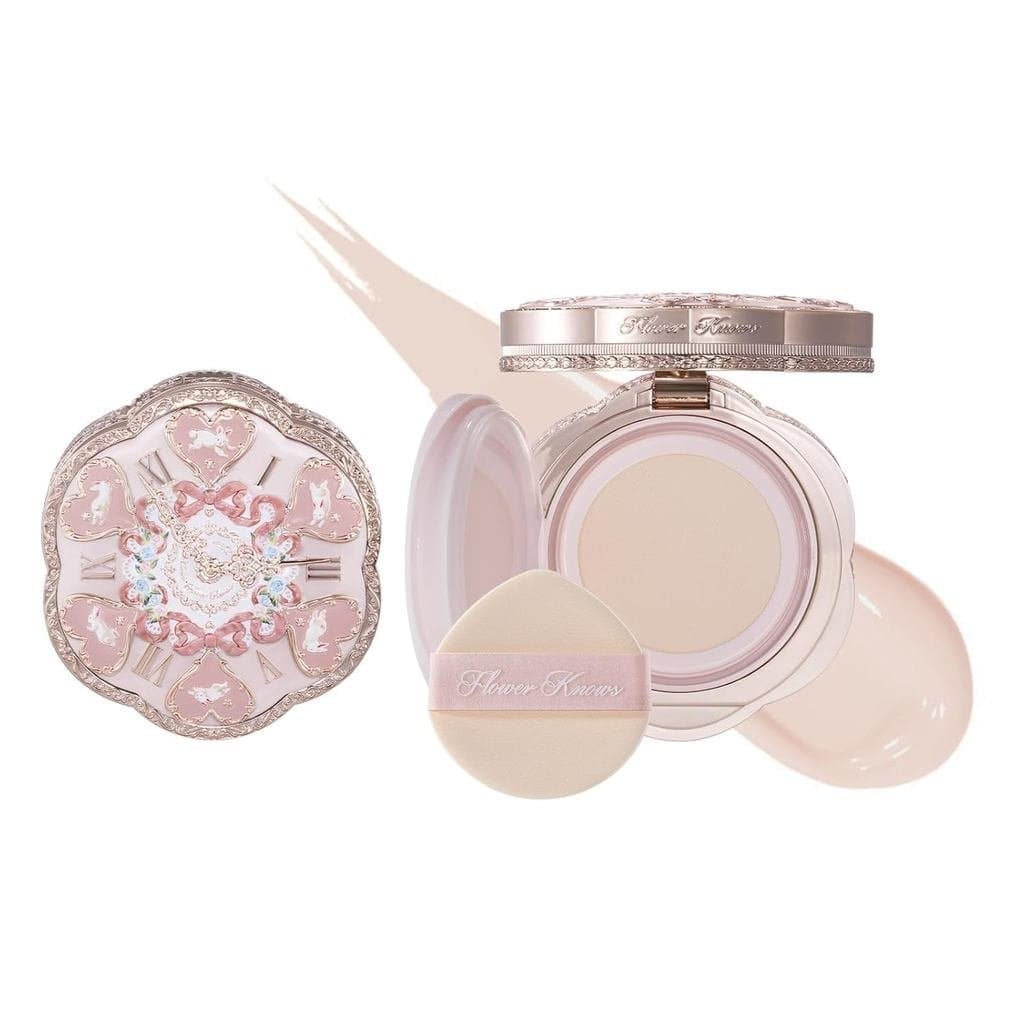 Flower Knows Bunny Garden Cushion Cream Foundation, Cobertura Modulável com Cor Leve e de Longa Duração, Hidratação, Aca