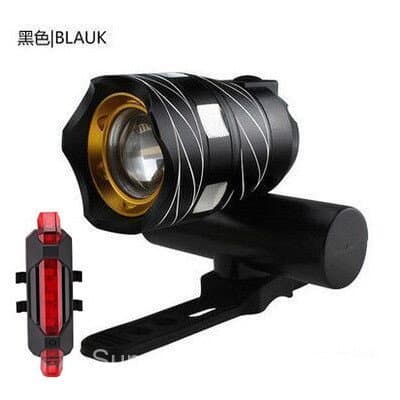 TEST-Bicycle Headlight T6 Lanterna de Alta Luminosidade para Ciclismo Noturno, Lanterna Recarregável USB para Bicicleta