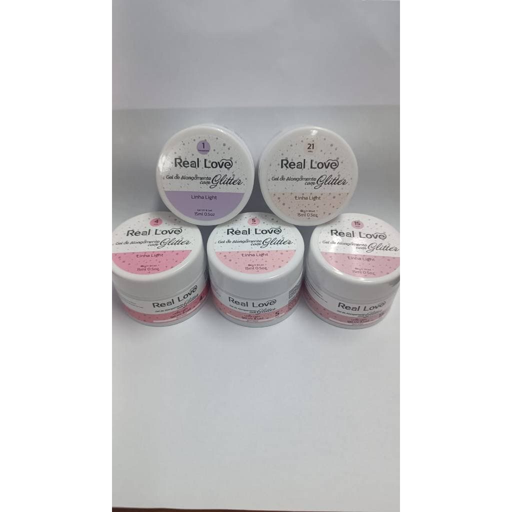 Gel de Alongamento com Glitter Linha Light 15 ml – Real Love