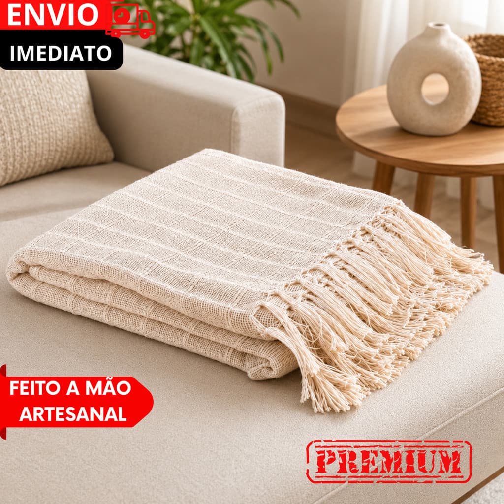 Manta Para Sofá Retrátil e Cama Casal Decoração Pinterest Com Franjas Artesanais Cores Disponíveis