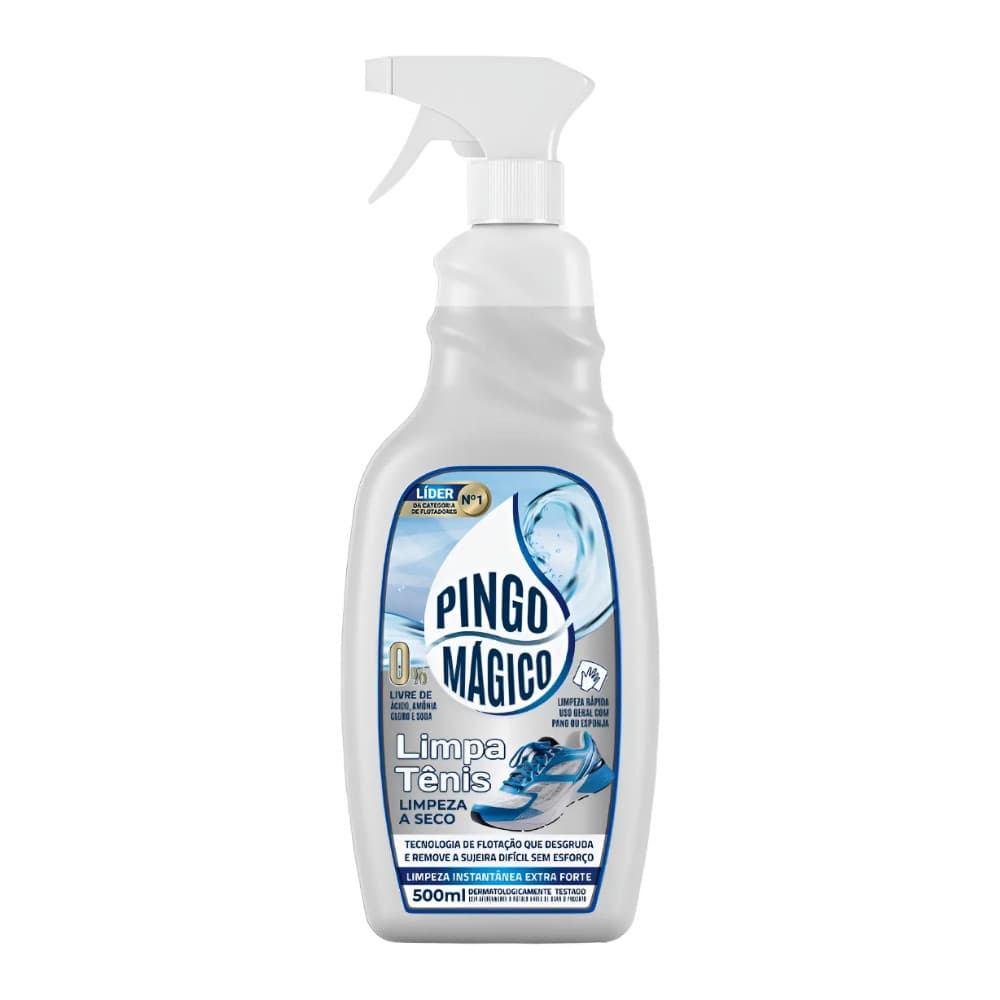 Pingo Mágico 500 Ml Limpa Tênis Lavagem A Seco Remove Mancha