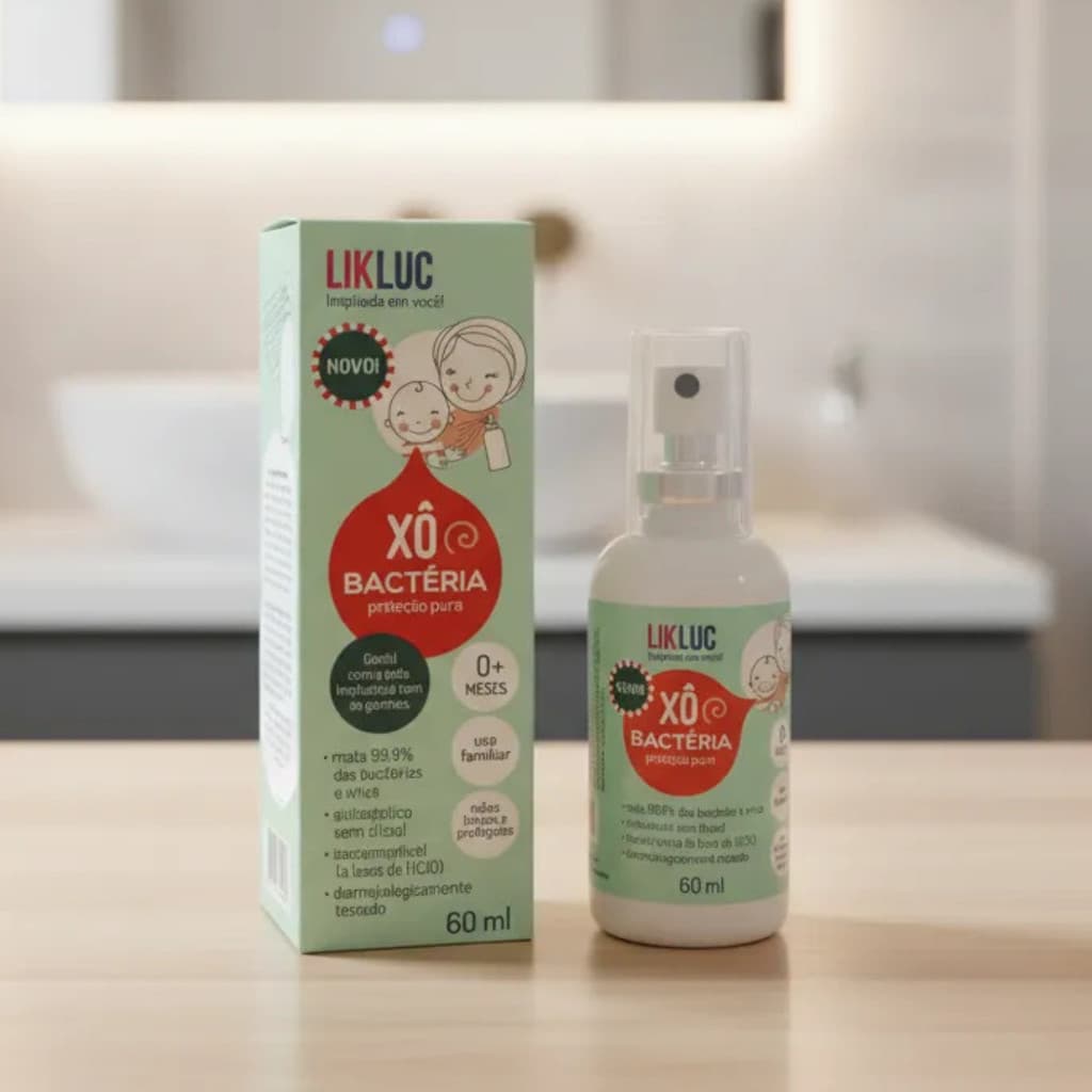 Spray Antisséptico Xô Bactéria Uso Familiar Sem Álcool Proteção Diária Limpeza Rápida e Eficiente 60ml