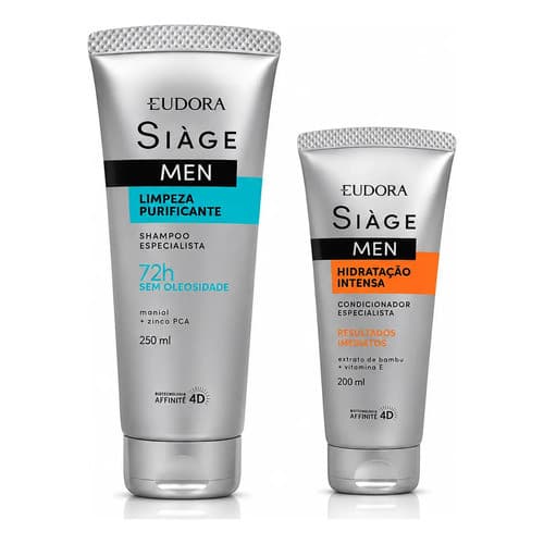 Shampoo Limpeza Purificante E Condicionador Eudora Siage Men