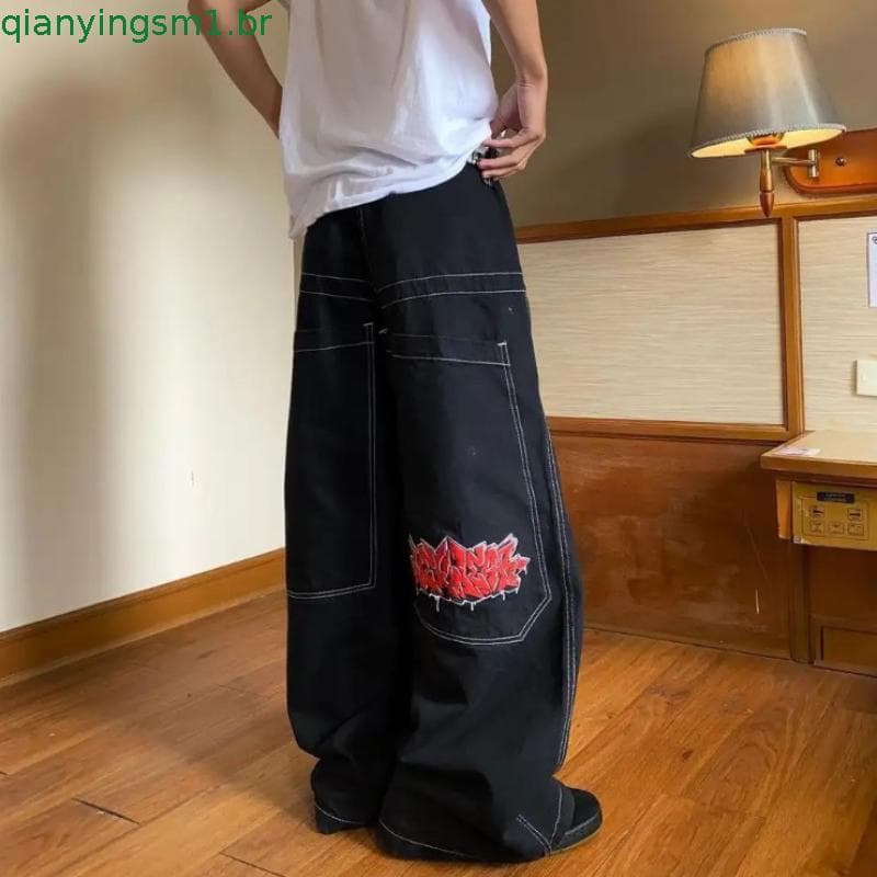 Y2K Baggy Jeans Harajuku 2000s Vintage Bordado De Alta Qualidade Novo Hip-hop Streetwear Casual Calças De Perna Larga