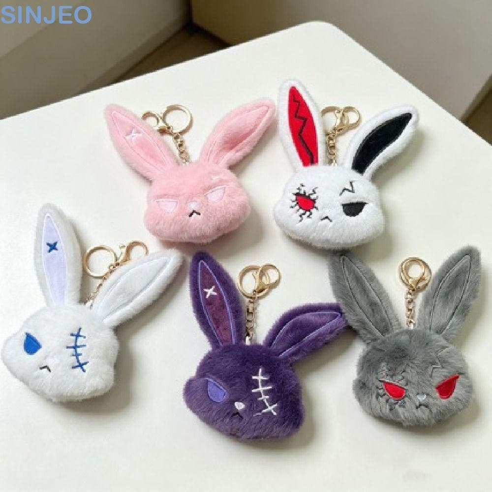 Chaveiro De Coelho Gótico SINJEO , De Pelúcia De Animal Fofo , Orelhas Flexíveis , Chaveiros Criativos De Halloween