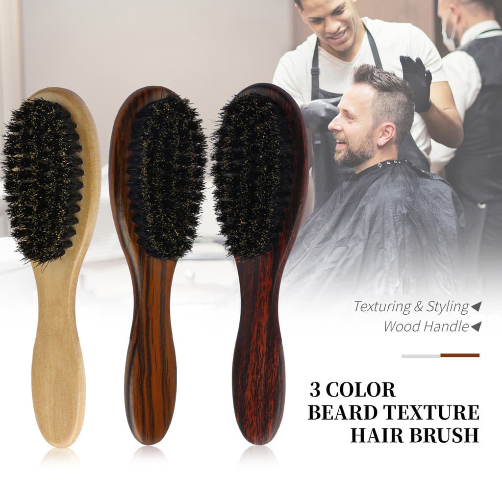 Escova de Cabelo Oval Antiestática com Cabo de Madeira para Homens, Pente para Óleo de Barba, Pente Desembaraçador UTTA
