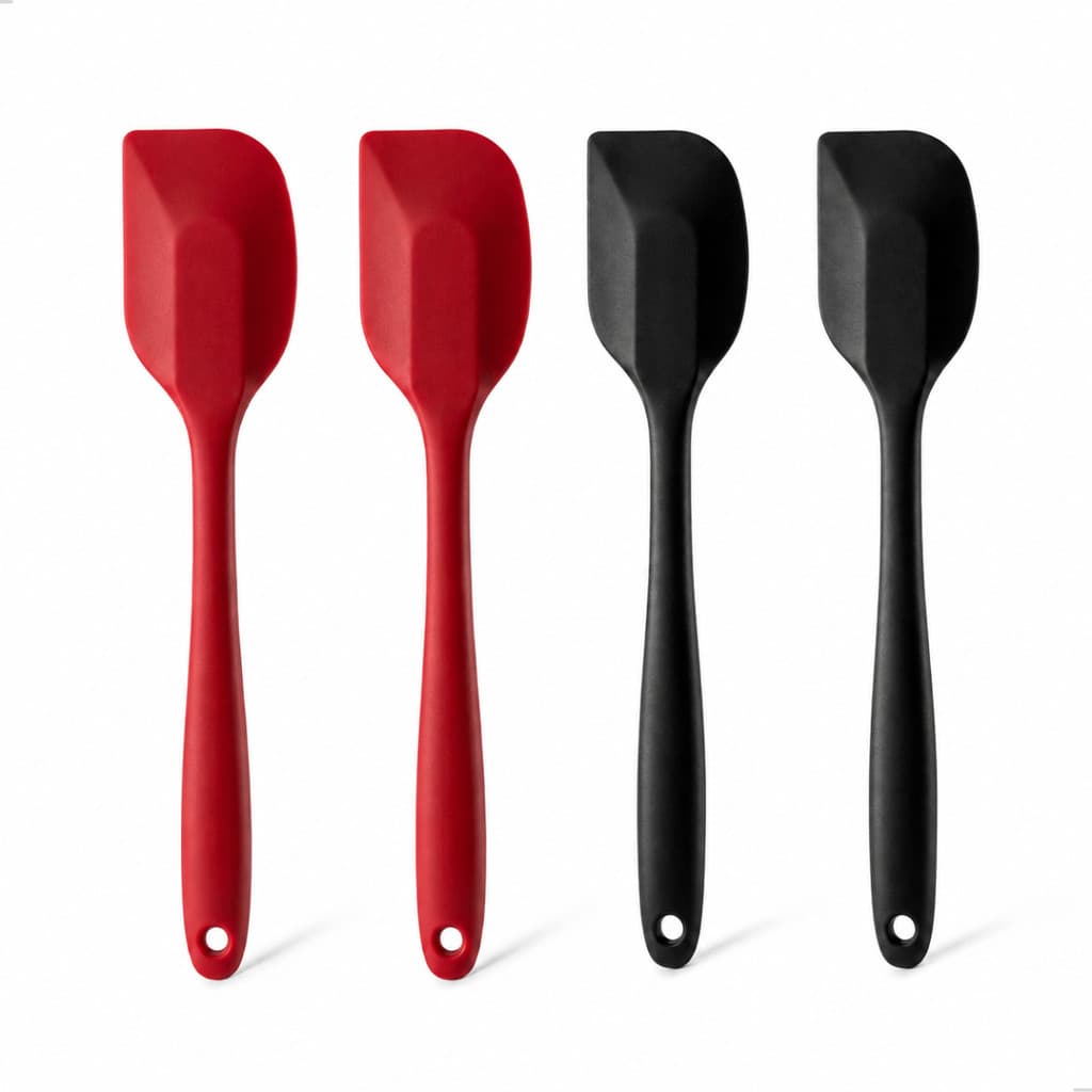 Kit Espátula Silicone Cozinha Reforçada Pão duro Premium 4uni