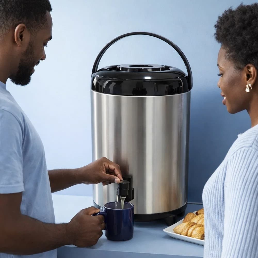 Botijão Térmico 95 Litros Aço Inox Alta Retenção Temperatura Resistente Prático Bebidas