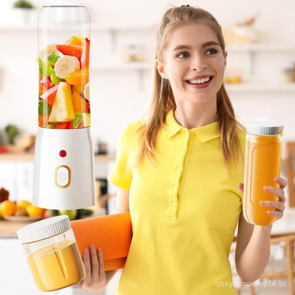 Liquidificador Pessoal para Shakes e Smoothies, Liquidificador Portátil de 15,6 oz com 10 Lâminas, Mixer Recarregável co
