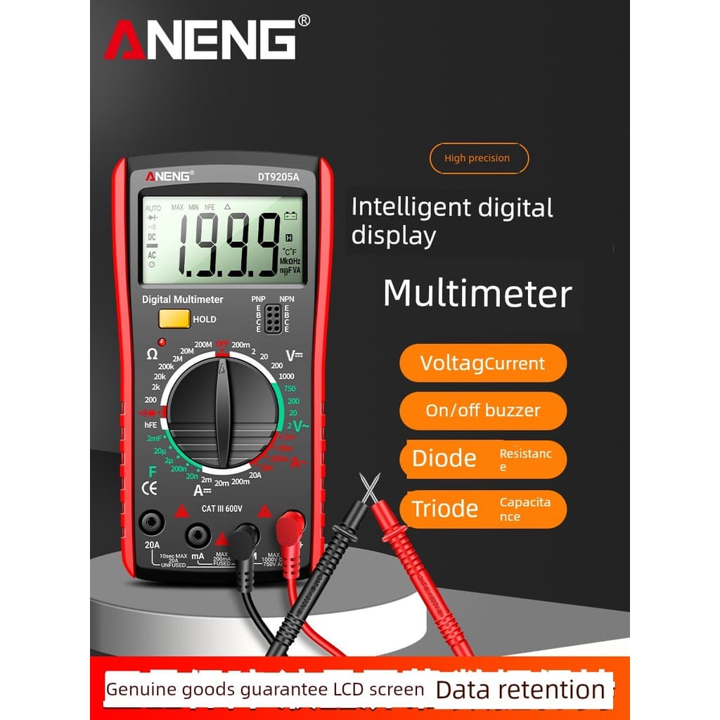 Multímetro Digital eletrônico de desligamento automático DT9205A